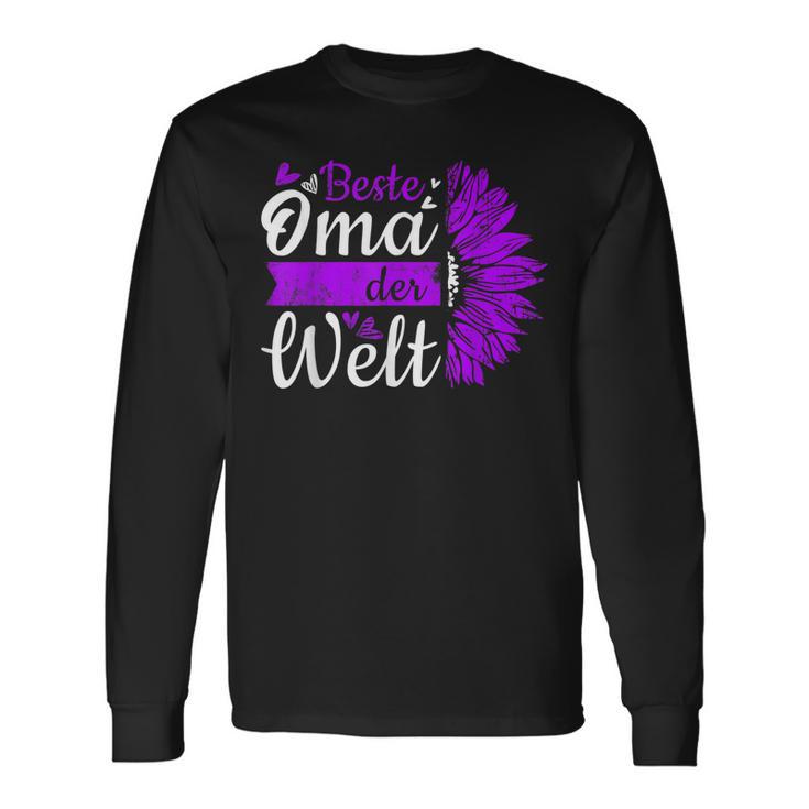 Beste Oma Der Welt Zum Muttertag Lila Blume Langarmshirts Geschenkideen