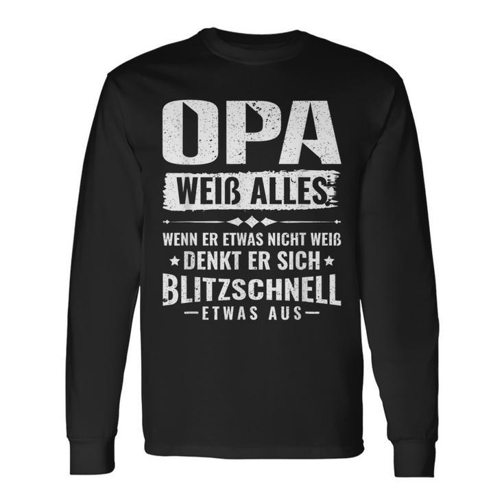 Bester Opa Großvater Der Welt Opa Weiß Alles Langarmshirts Geschenkideen