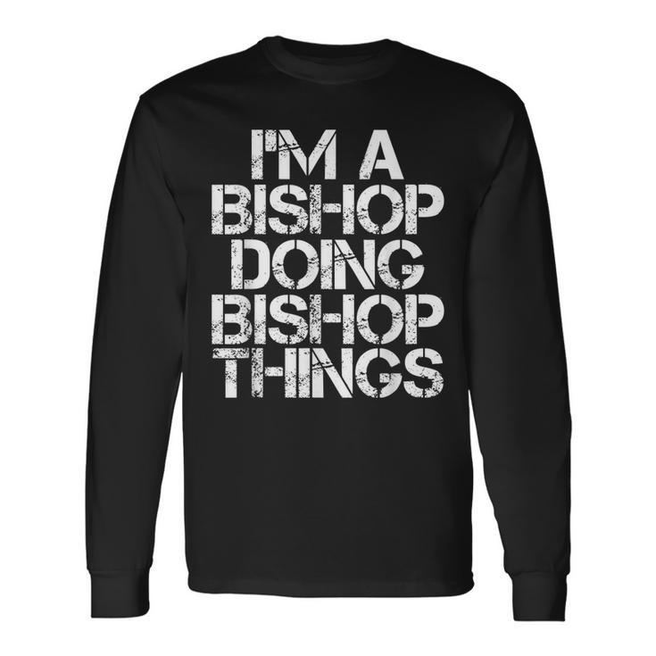 Bishop Surname Tree Birthday Reunion Idea Long Sleeve T-Shirt