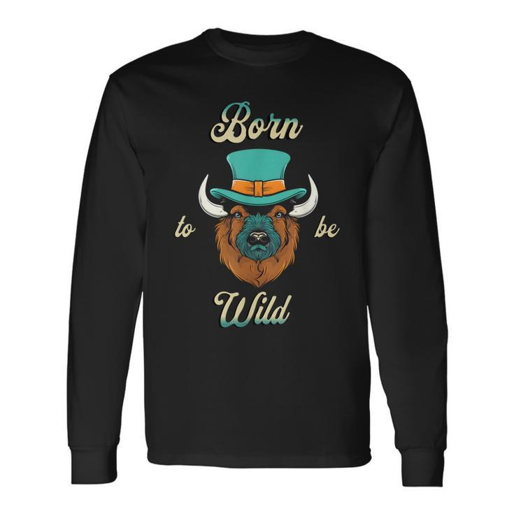 Bison Chic Elegance Born To Be My Wild Spirit Animal Long Sleeve T-Shirt T-Shirt