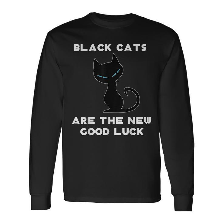 Black Cat Good Luck Graphic Lucky Black Cat Men Women Long Sleeve T-Shirt T-shirt Graphic Print