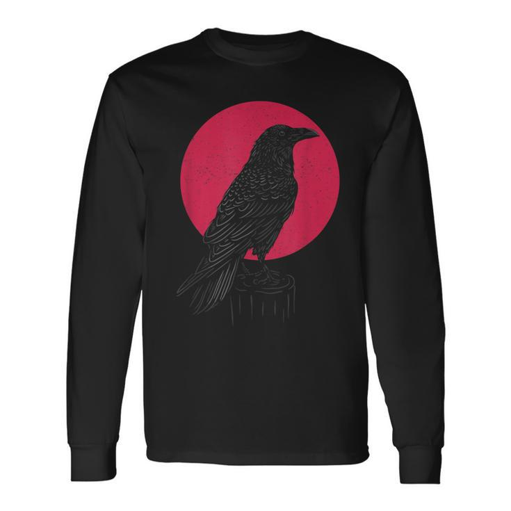 Black Crow Occult Japan Gothic Witchcraft Crow Long Sleeve T-Shirt
