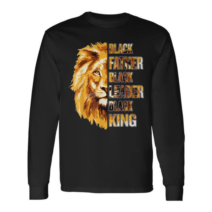Black Father King Fathers Day African American Lion Dad Long Sleeve T-Shirt T-Shirt
