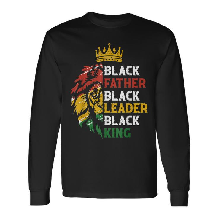 Black Father Black Leader Black King Junenth Lion Dad Long Sleeve T-Shirt T-Shirt