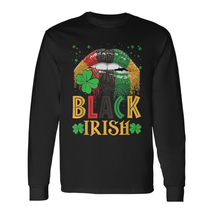 Black Irish Dripping Lips African American St Patricks Day Long Sleeve T-Shirt T-Shirt
