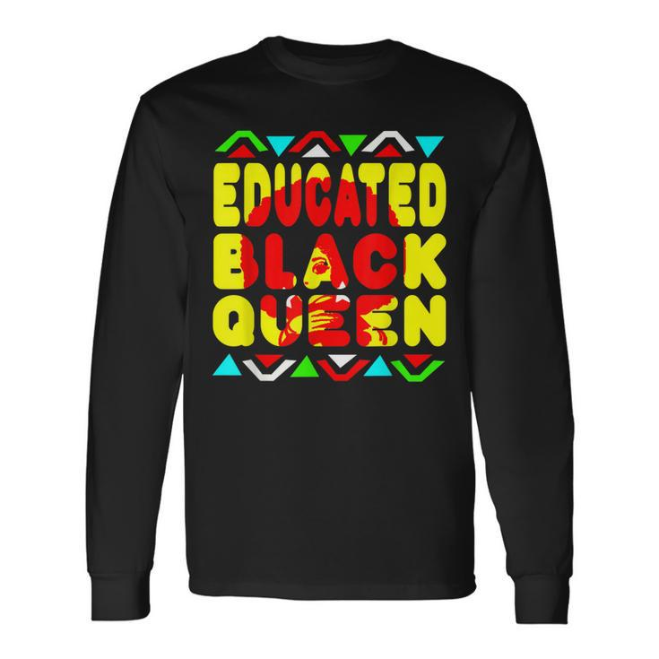 Black Queen Educated African American Pride Dashiki Long Sleeve T-Shirt T-Shirt