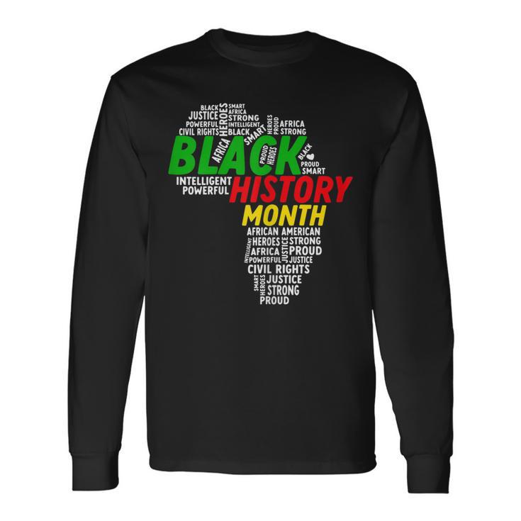Black History Month African Map African American Roots Pride Long Sleeve T-Shirt