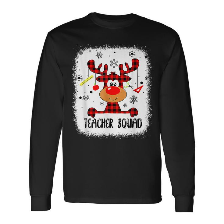 Bleached Teacher Squad Reindeer Teacher Christmas Xmas V20 Men Women Long Sleeve T-Shirt T-shirt Graphic Print