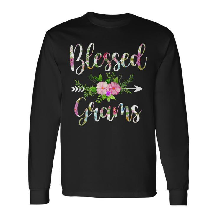 Blessed Grams Floral For Women Grandma Long Sleeve T-Shirt