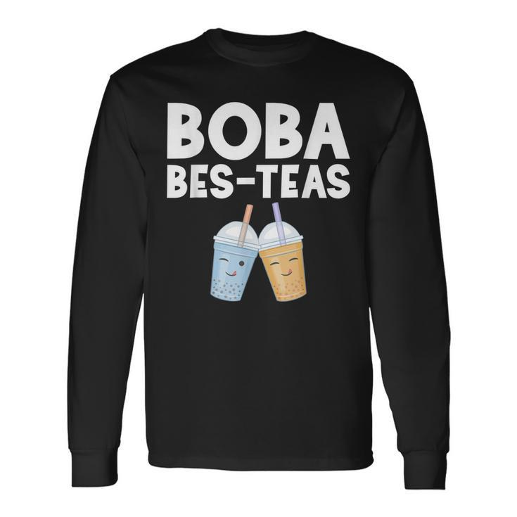 Boba Girl Bes Teas Besties Bubble Tea Best Friends Long Sleeve T-Shirt