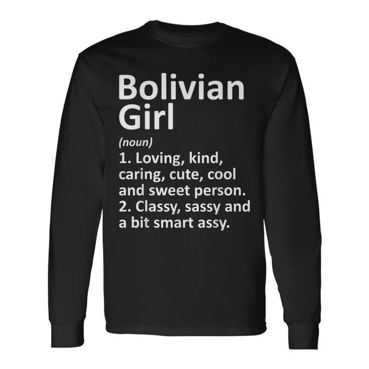 Bolivian Girl Bolivia Country Home Roots Descent Long Sleeve T-Shirt
