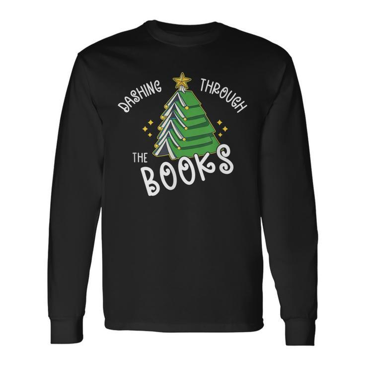 Book Lover Christmas Tree Holiday Reading Love To Read Men Women Long Sleeve T-Shirt T-shirt Graphic Print