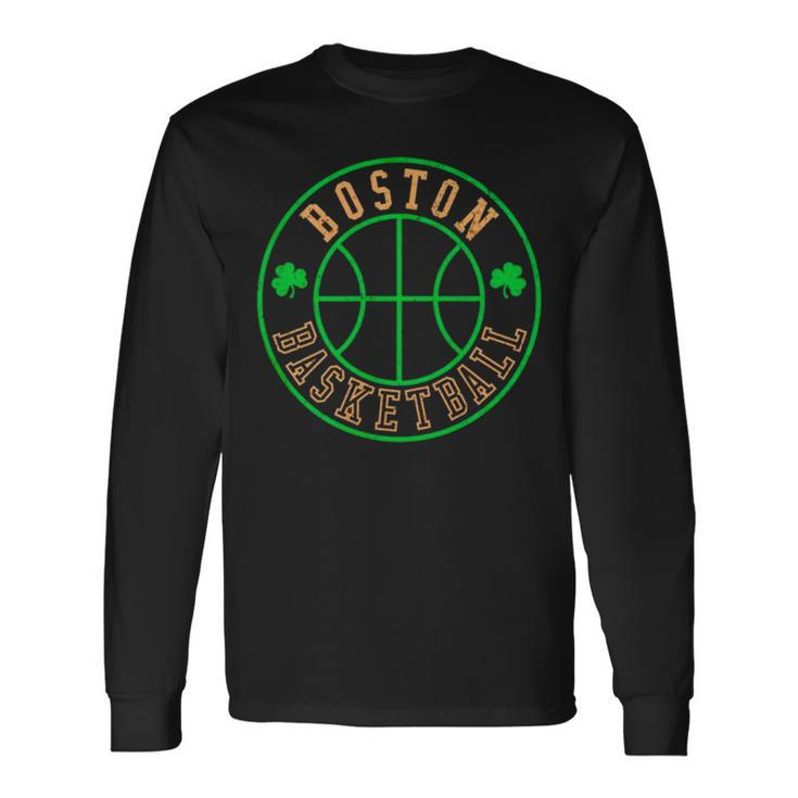 Boston Basketball Seal Shamrock Long Sleeve T-Shirt T-Shirt Gifts ideas