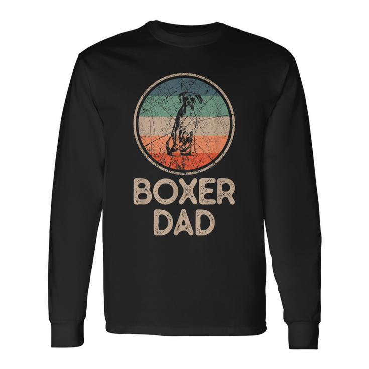 Boxer Dog Vintage Boxer Dad Long Sleeve T-Shirt