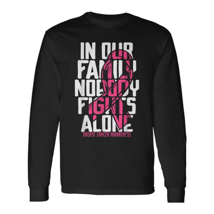 Breast Cancer Support Pink Breast Cancer Awareness Long Sleeve T-Shirt - Thegiftio