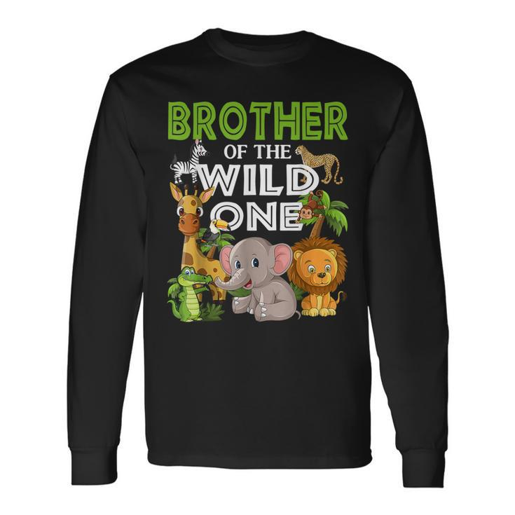 Brother Of The Wild One Zoo Birthday 1St Safari Jungle 1St Long Sleeve T-Shirt