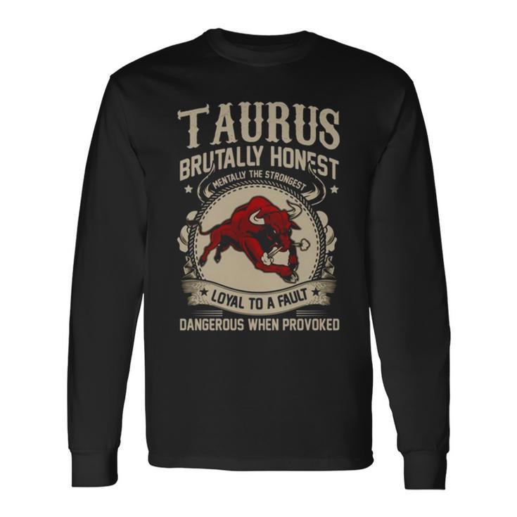 Bull Zodiac Vintage Taurus Long Sleeve T-Shirt T-Shirt