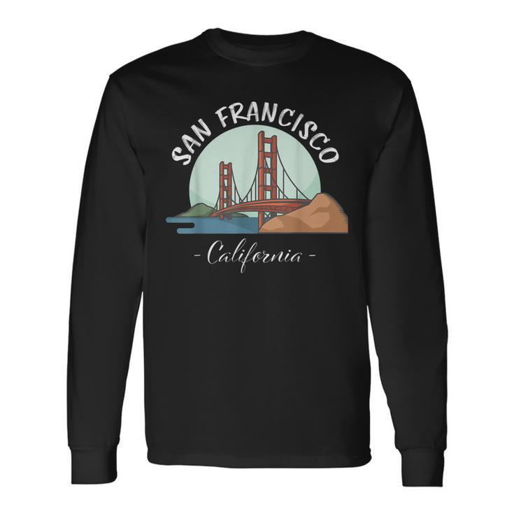 California San Francisco Golden Gate Bridge Souvenir Long Sleeve T-Shirt T-Shirt Gifts ideas