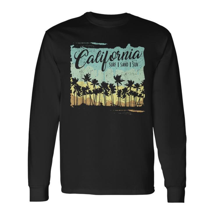 California Surfing Beach Summer Vintage Retro Surf Long Sleeve T-Shirt T-Shirt