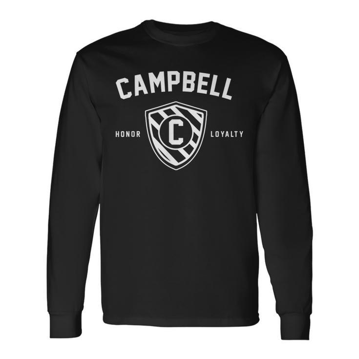 Campbell Shield Last Name Crest Matching Men Women Long Sleeve T-Shirt T-shirt Graphic Print