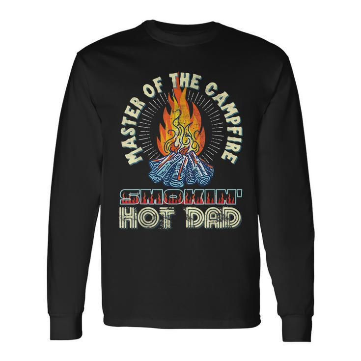 Campfire Master Smoking Hot Dadbod Vintage Distressed Retro Long Sleeve T-Shirt