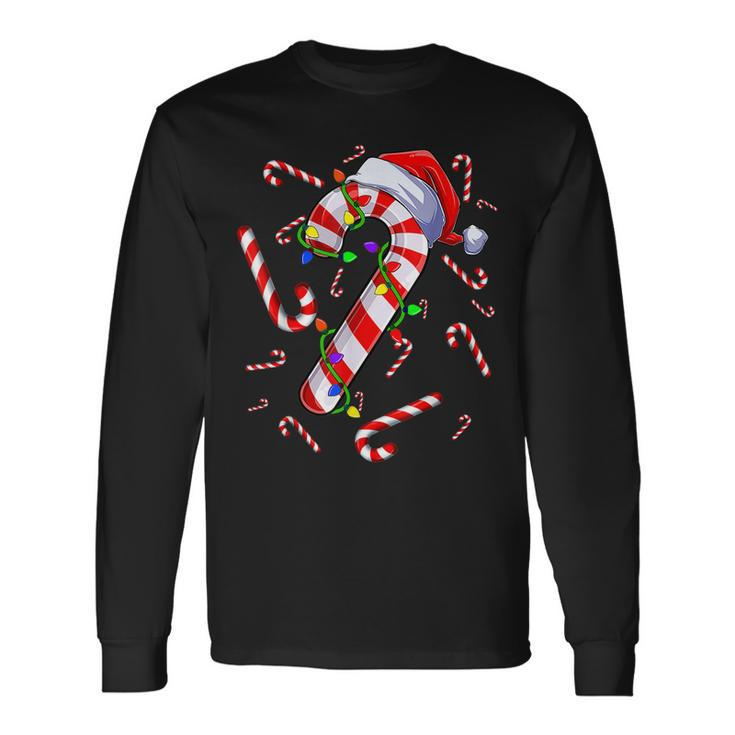 Candy Cane Merry And Bright Red And White Candy Costume  Men Women Long Sleeve T-shirt Graphic Print Unisex