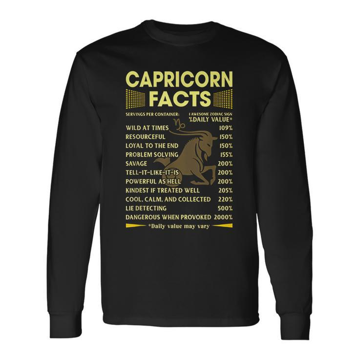 Capricorn Facts Zodiac Capricorn Birthday Long Sleeve T-Shirt T-Shirt