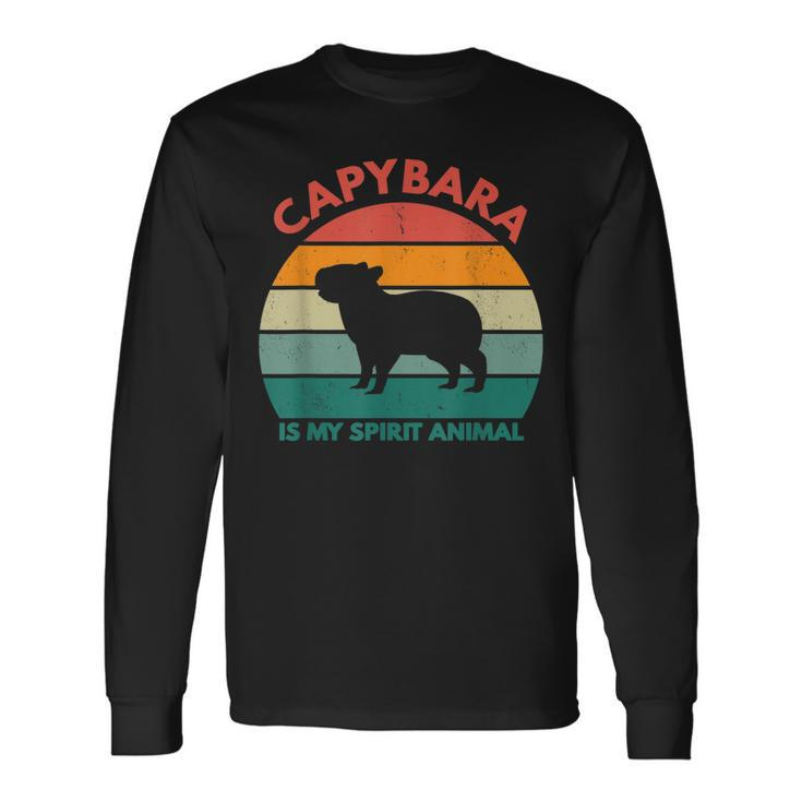 Capybara Is My Spirit Animal Inspirational Pet Lover Men Women Long Sleeve T-Shirt T-shirt Graphic Print