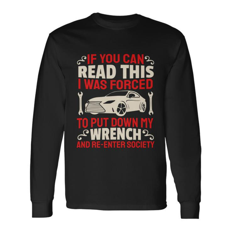 Car Mechanic Wrench Car Automobile Guy Auto Mechanic Long Sleeve T-Shirt