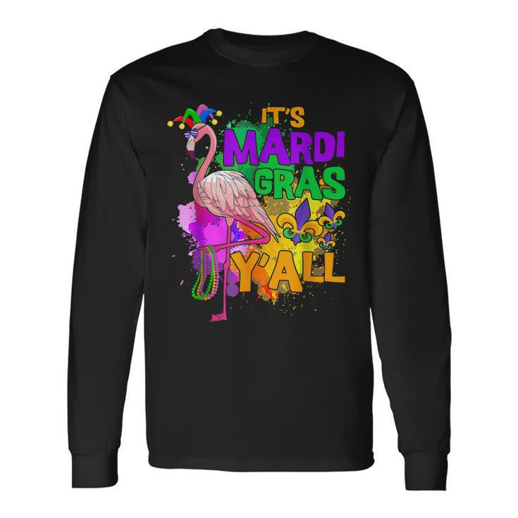 Carnival Party Idea Flamingo Mardi Gras V3 Long Sleeve T-Shirt Gifts ideas