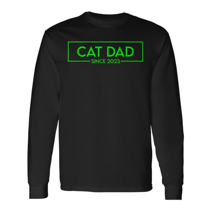 Cat Dad Since 2023 Promoted To Cat Dad V4 Long Sleeve T-Shirt T-Shirt Gifts ideas