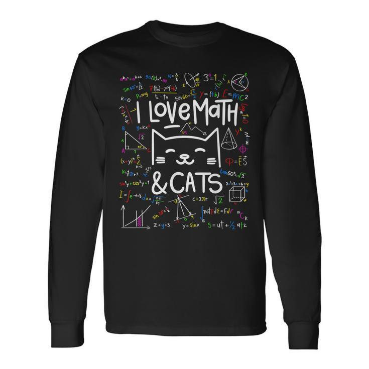 Cat Lover I Love Math And Cats Math Lover Long Sleeve T-Shirt T-Shirt