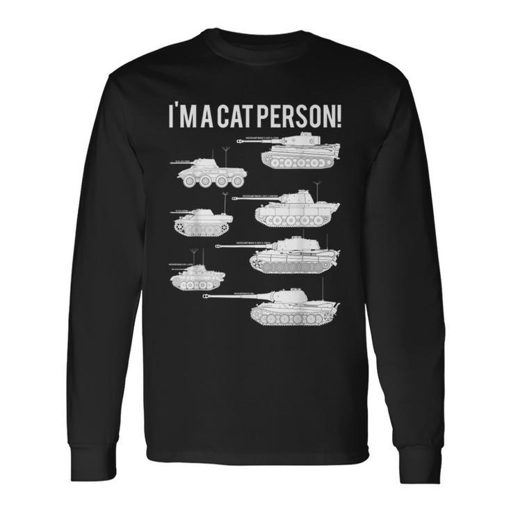 Im A Cat Person German Cats Tanks Distressed Long Sleeve T-Shirt T-Shirt