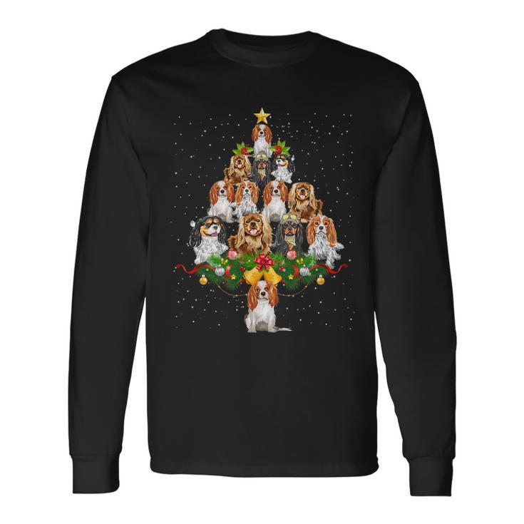 Cavalier King Charles Spaniel Christmas Tree Xmas Light Long Sleeve T-Shirt