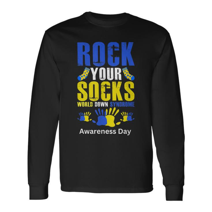Celebrate Rock Your Socks World Down Syndrome Awareness Day Long Sleeve T-Shirt T-Shirt