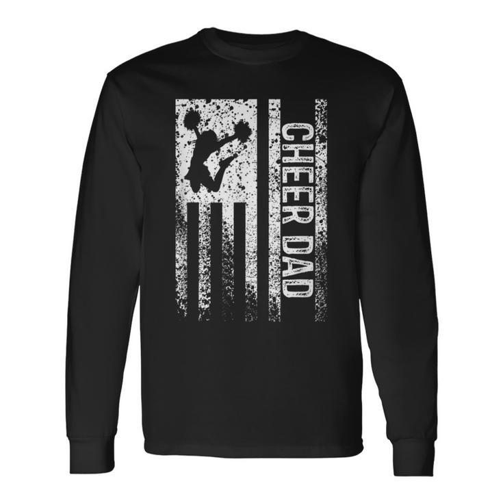Cheer Dad Vintage American Flag Father Long Sleeve T-Shirt T-Shirt