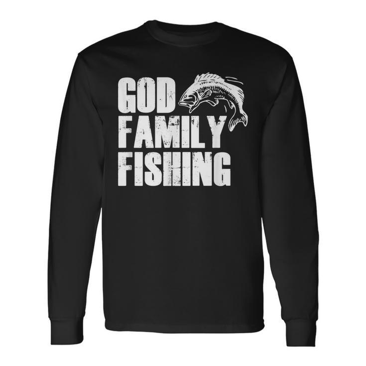 Christian Fisherman God Fishing Men Dad Vintage Long Sleeve T-Shirt