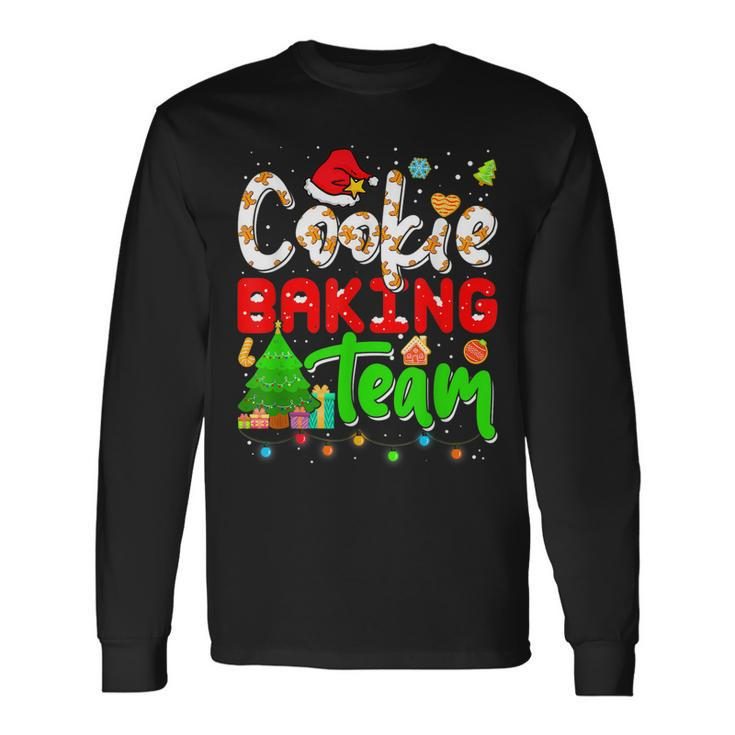 Christmas Cookie Baking Team Xmas Lights Santa Gingerbread  Men Women Long Sleeve T-shirt Graphic Print Unisex
