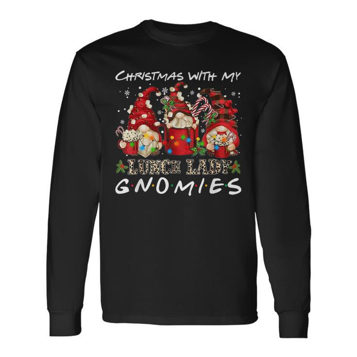 Christmas With My Lunch Lady Gnomies Plaid Red Gnome Xmas Men Women Long Sleeve T-Shirt T-shirt Graphic Print