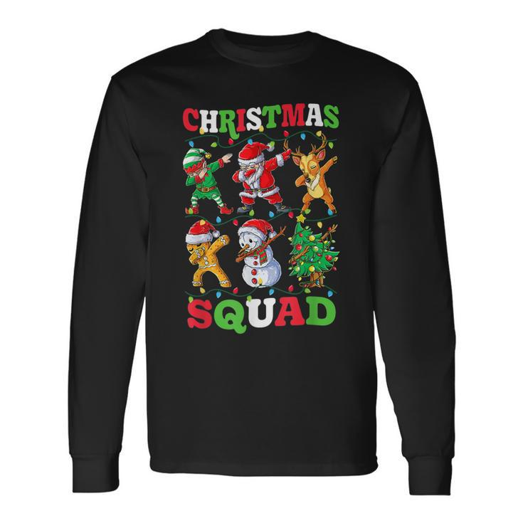 Christmas Squad Santa Dabbing Elf Family Matching Pajamas V4 Men Women Long Sleeve T-shirt Graphic Print Unisex Gifts ideas