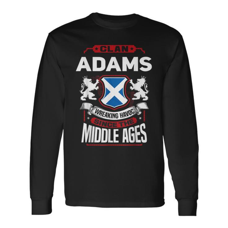 Clan Adams Scottish Surname Family Reunion Scotland  Men Women Long Sleeve T-shirt Graphic Print Unisex