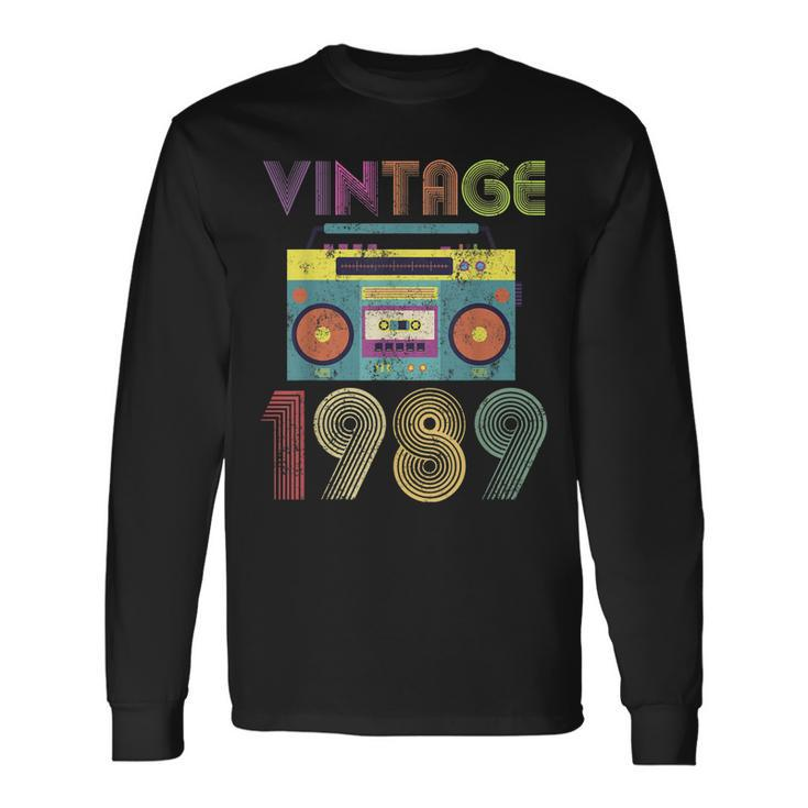 Classic 1989 30Th Birthday Vintage Shirt Retro Mixtape Long Sleeve T-Shirt T-Shirt