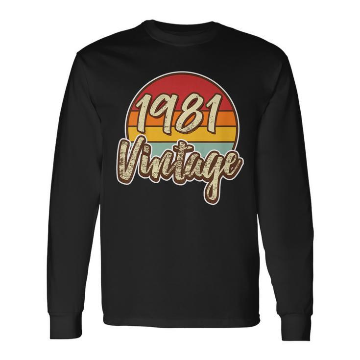 Classic Vintage 38Th Birthday T Shirt 38 Years Old 1981 Long Sleeve T-Shirt