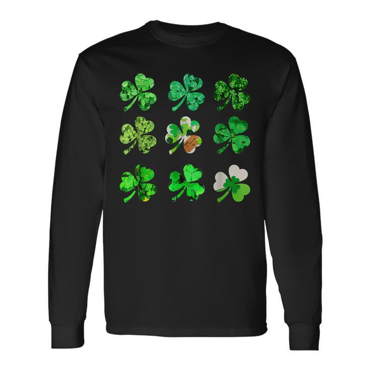 Clover Shamrock Irish For St Patricks & Pattys Day Long Sleeve T-Shirt