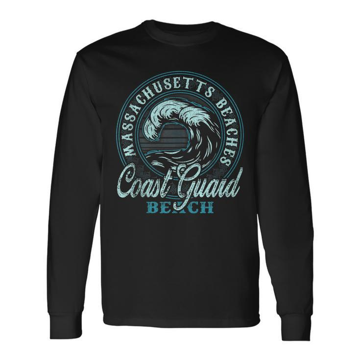 Coast Guard Beach Retro Wave Circle Long Sleeve T-Shirt Gifts ideas
