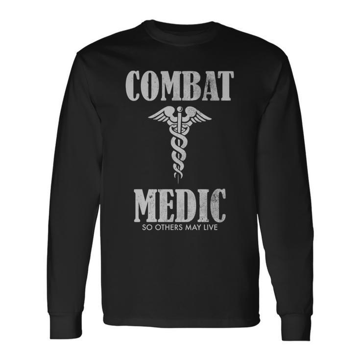 Combat Medic Distressed United States Army Long Sleeve T-Shirt T-Shirt