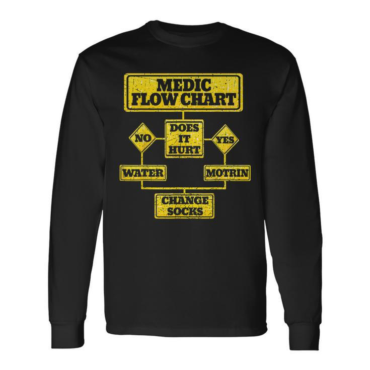 Combat Medic Veteran Medic Flow Chart Long Sleeve T-Shirt