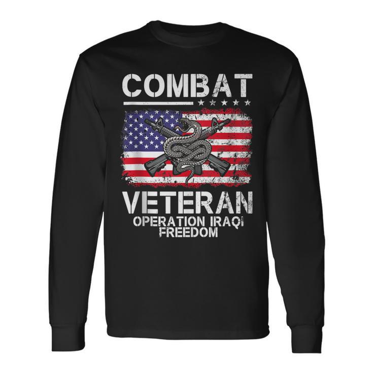 Combat Veteran Operation Iraqi Freedom Veterans Day Iraq Long Sleeve T-Shirt