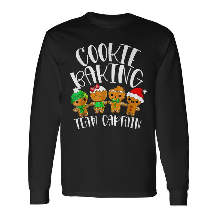 Cookie Baking Team Captain Xmas Bakers Gingerbread  Men Women Long Sleeve T-shirt Graphic Print Unisex