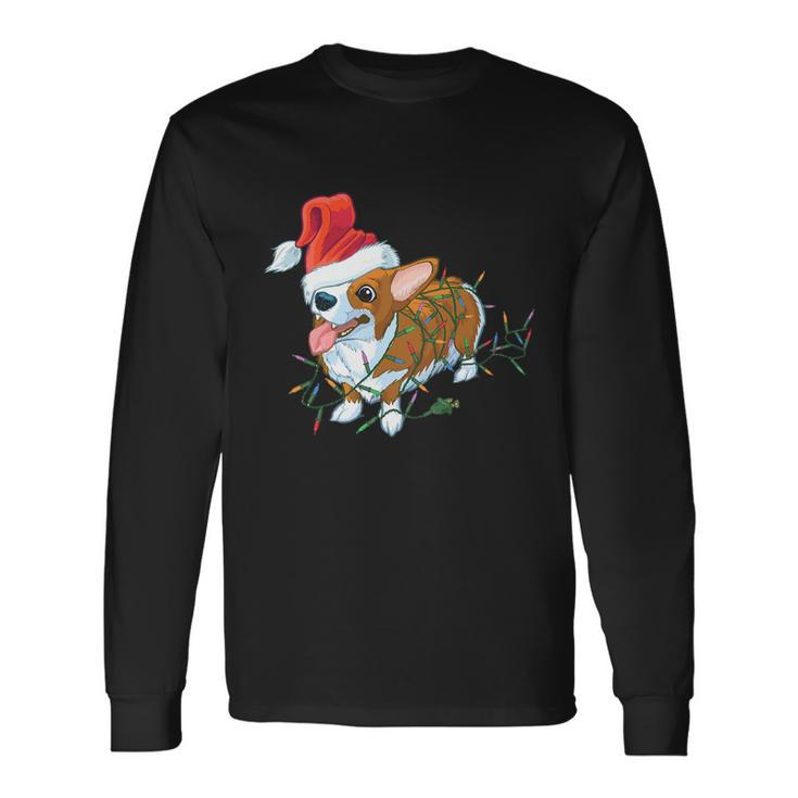 Corgi Dog Light Merry Corgmas Santa Corgi Ugly Christmas Long Sleeve T-Shirt